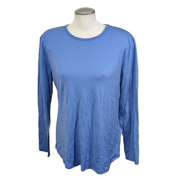 Cloudveil Women XL Merino Wool Rich Base Layer Shirt Blue Long Sleeve Active - Picture 1 of 6